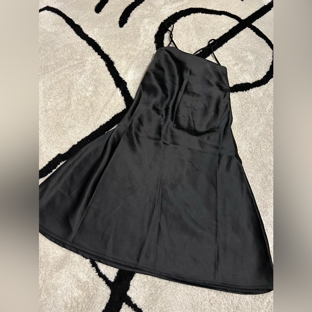 Black Satin Mini Dress
